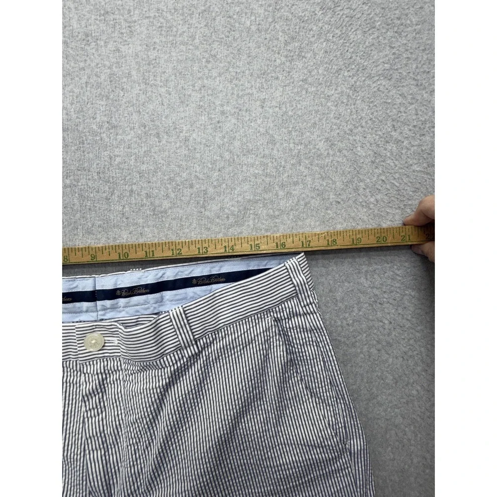 Brooks Brothers Pants Mens 36x34 Blue Stripe Seersucker Dress Clark Cuffed